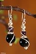 Onyx and amethyst earrings, 'Genie' Onyx and amethyst earrings, 'Genie'
