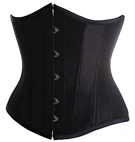 Alivila.Y Fashion Sexy Vintage Underbust Corset Bustier 2868A With G-String-Black-L/Bust:34-36inch Waist:28-30inch