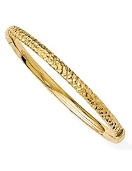 14k Yellow gold Leslies 4.75mm Diamond cut Hinged Bangle