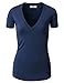 MBJ Womens Premium Basic Fitted Soft Short Sleeve Deep V Neck T Shirt