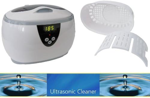 Professional Digital Ultrasonic Jewelry Cleaning Machine + Anti-Tarnish Jewelry Organizer (Black) + Jewelry & Gem Cleaner + DB Roth 100% Cotton Flannel All-in-one Jewelry Cleaning, Buffing & Tarnish Shielding Cloth