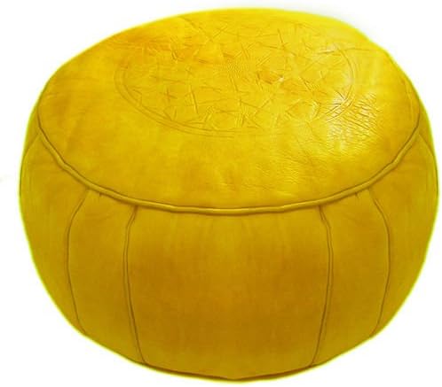 Moroccan Pouf, Pouffe, Ottoman, Poof, Color (yellow)