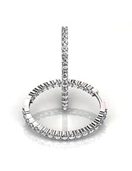 Palladium Beautiful Shared Prong Diamond Hoop Earrings containing Sixty Round Brilliant Cut Diamonds Total. 1 1/5 CTW