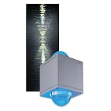 Theo LED II Lense Wandleuchte silber-grau PowerLED blau