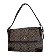 Coach Hamptons Khaki Signature Brown Flap Shoulder Handbag 13972