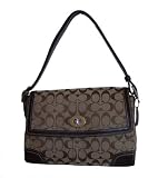 Coach Hamptons Khaki Signature Brown Flap Shoulder Handbag 13972