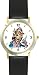 Werewolf or Were Wolf with Syringe - WATCHBUDDY&Acirc;&reg; DELUXE TWO-TONE THEME WATCH - Arabic Numbers - Black Leather Strap-Size-Women's Size-Small