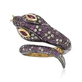 .90 ct. t.w. Ruby and .40 ct. t.w. Diamond Snake Ring In Two-Tone