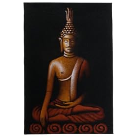 Textured Buddha Painting on Canvas by Buddha Groove