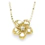 Plumeria Necklace with Diamond in 14K Yellow Gold - 11mm