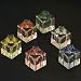 Kitchen & Housewares : ASSORTED BOX CARDHOLDERS - CLEAR HANDPAINTED CRYSTAL GIFT BOX CARDHOLDERS IN ASSORTED COLORS
