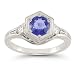 Roman Art Deco Tanzanite and Diamond Ring