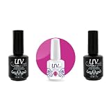 UV-Nails Soak-Off Gel Polish Forever Young 205+Base & Top Coat+Aviva Nail Buffer