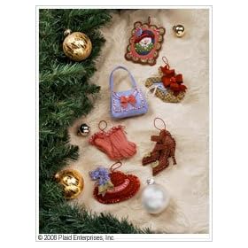 Bucilla By Plaid RED HAT SHOPPING SPREE Christmas Felt Appliqu� Ornament Kit Set of 6 - 4"x4" ornaments