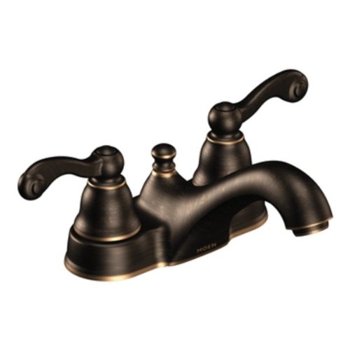 Moen CA84002BRB Mediterranean Bronze Traditional Double Handle Low Arc Bathroom Faucet from the Trad