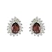 14K Yellow Gold 1/4 ct. Diamond and 5 x 7 MM Teardrop Shaped Garnet Earrings