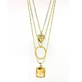 Southern Exposure Gold Tone Layered Chains and Charms Necklace