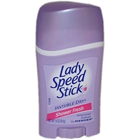 Lady Speed Stick Anti-Perspirant & Deodorant, Invisible Dry, Shower Fresh, 1.4 oz (39.6 g)