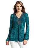 Testament Women's Crochet Peasant Long Sleeve Top