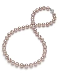 HinsonGayle AAA Gem Collection 8.5-9.0mm Naturally Pink Cultured Pearl Necklace (14k White Gold, 18")