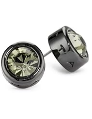 T Tahari Hematite and Black Diamond Crystal Signature Stud