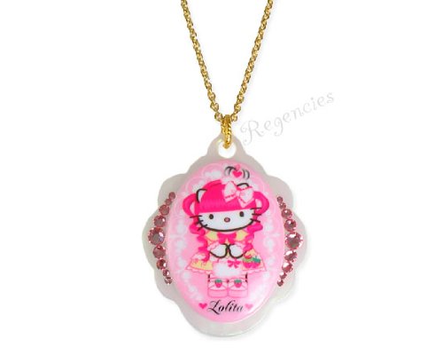 Tarina Tarantino Hello Kitty Pink Head Gothic Lolita Baroque Necklace  Pink