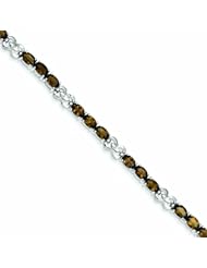 Genuine .925 Sterling Silver Smokey Quartz Bracelet 10.3 Grams . 100% Satisfaction Guaranteed.