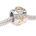 22K Gold Plated XOXO On Silver Tone Large Hole Bead Fits Pandora (1)