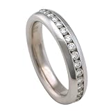 14K White Gold 3/8 ct. Machine Set Diamond Wedding Band (F-G Color, VS1 Clarity)