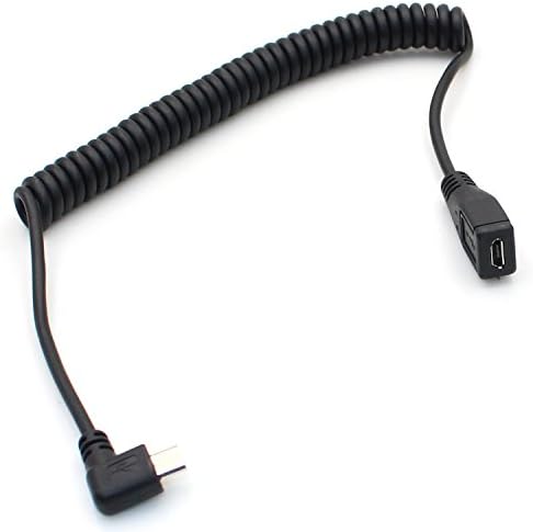 igloon 1 Meter Length 90 Degree Micro USB Extension Cable for for the Device that with Micro USB plug Such as Samsung, HTC, HuaWei, Sony and more, Charging and Date SYNC transferring (Micro USB Extension Cable)