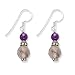 Sterling Silver Amethyst Antiqued Earrings title=