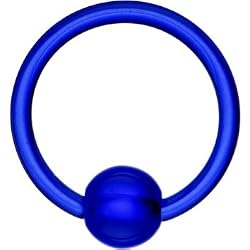 14 Gauge Dark Blue Acrylic Ball Captive Ring