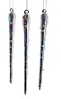 Pack of 3 Snowfall Valley Sprinkled Iridescent Glass Icicle Christmas Ornaments