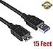 iMBAPrice 15-Feet Long Super Speed 5Gbps USB 3.0 A to Micro B Charger/Data/Sync Cable, Black (U3MC-15BK)
