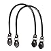 PandaHall Elite 2 Pieces 24.2 Inches Leather Purse Handles Handbags Shoulder Bag Strap Replacement with Alloy Clasps for Purses Making Supplies Black