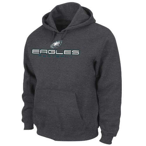 NFL Men's Philadelphia Eagles 1st and Goal IV Long Sleeve Hooded Fleece Pullover (Charcoal Heather, XX-Large)