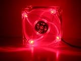 Logisys LT400RED QUAD RED 4-LED LIGHT ULTRA BRIGHT CLEAR 80MM PC CASE COMPUTER FAN