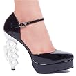 Ellie Shoes 550-MOB, 5 inch Heel D'Orsay Pump With Ankle Strap and Contrast Knuckle Heel