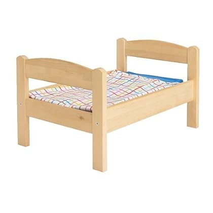 IKEA(イケア) DUKTIG 20167838 人形用ベッド ベッドリネンセット付き, パイン材, マルチカラー