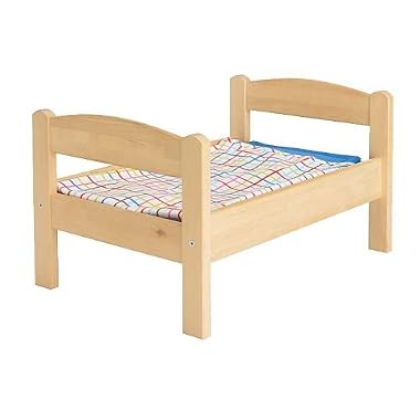 IKEA(イケア) DUKTIG 20167838 人形用ベッド ベッドリネンセット付き, パイン材, マルチカラー