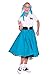 Hip Hop 50's Shop 1950s Adult 4 Piece Poodle Skirt Costume Outfit for Women with Accessories (glasses, socks, scarf) (XSmall/Small, Teal)