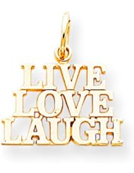 10K Yellow Gold Live Love Laugh Charm Polished Jewelry