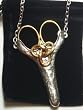 Victorian English Heirloom Celtic Love Knot Pewter Sewing Chatelaine Scissors