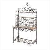 Metal And Wood Wine Rack