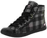 ROCKETDOG ScreamOut Womens Canvas Buffalo Plaid Checkered High Top Shoes Sneakers Grey/Black