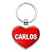 Metal Keychain Key Chain Ring I Love Heart Name C-D - Carlos
