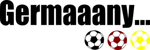 Autoaufkleber Schriftzug Germany, fbw005 Wandtattoo, Fussball WM EM Aufkleber fürs Auto Fanartikel Fahne Deutschland Fußball