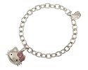 Hello Kitty by Kimora Lee Simmons: "Super Cute" Hello Kitty 18k Yellow Gold w/ Sterling Silver Diamond & Pink Sapphire Charm Bracelet (1/5 cttw, H-I Color, I2 Clarity), 7"