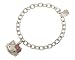 Hello Kitty by Kimora Lee Simmons "Super Cute"Diamond & Pink Sapphire 18k Yellow Gold and Sterling Silver Charm Bracelet (1/5 cttw, H-I Color, I2 Clarity), 7"
