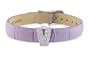 Diamond Clip On Initial letter "V" with Purple Leather Bracelet